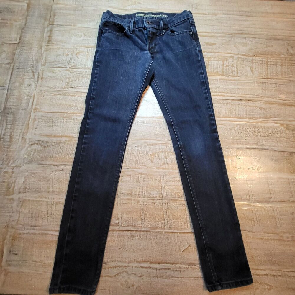 Levis 421 Skinny Juniors Size 3M Blue Jeans Dark Wash Stretch